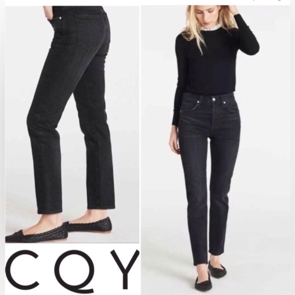 CQY slim leg black jeans size 27